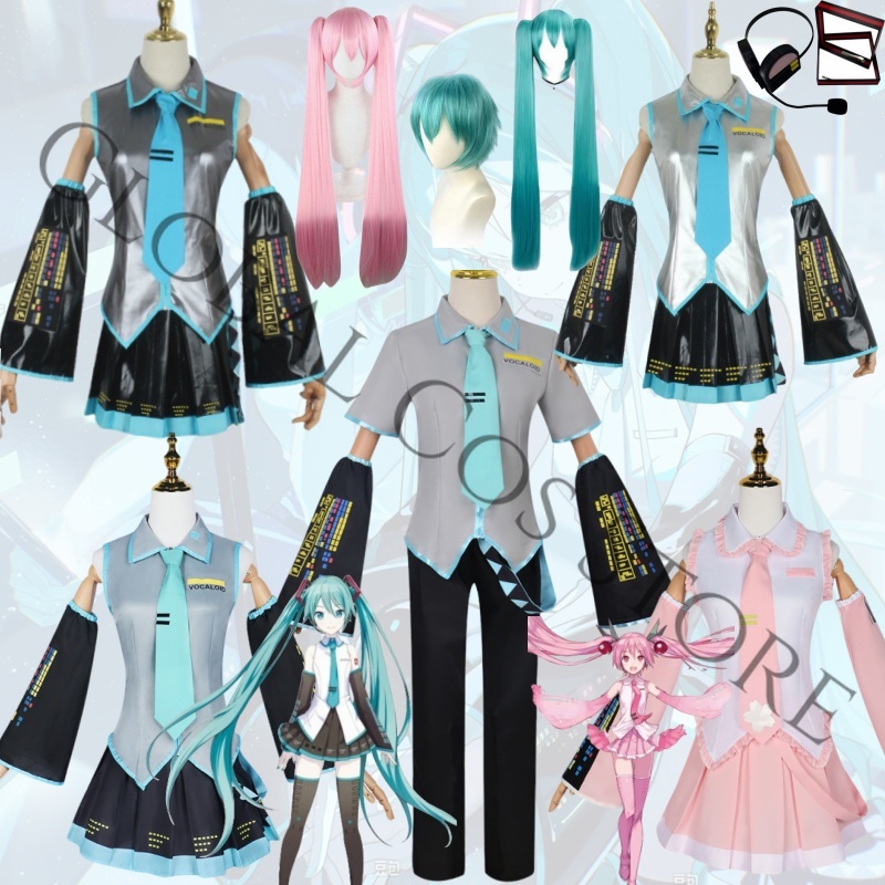 Anime Cosplay Miku - Strój cosplay wirtualnej piosenkarki Miku, różowy