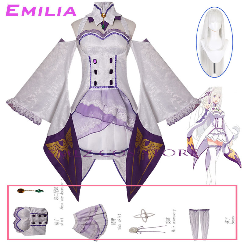 Anime Zero Cosplay - Emilia Cosplay Anime Re:Zero Kara Hajimeru