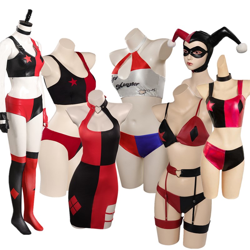 Anime Harley Quinn Cosplay - Quinzel przebranie na karnawał kombinezon dla
