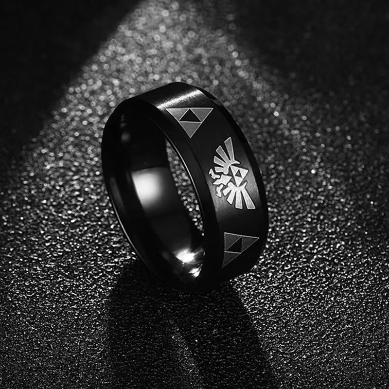 Anime Cosplay Name - Pierścionek Trójkąt Triforce Anime Moda Stal