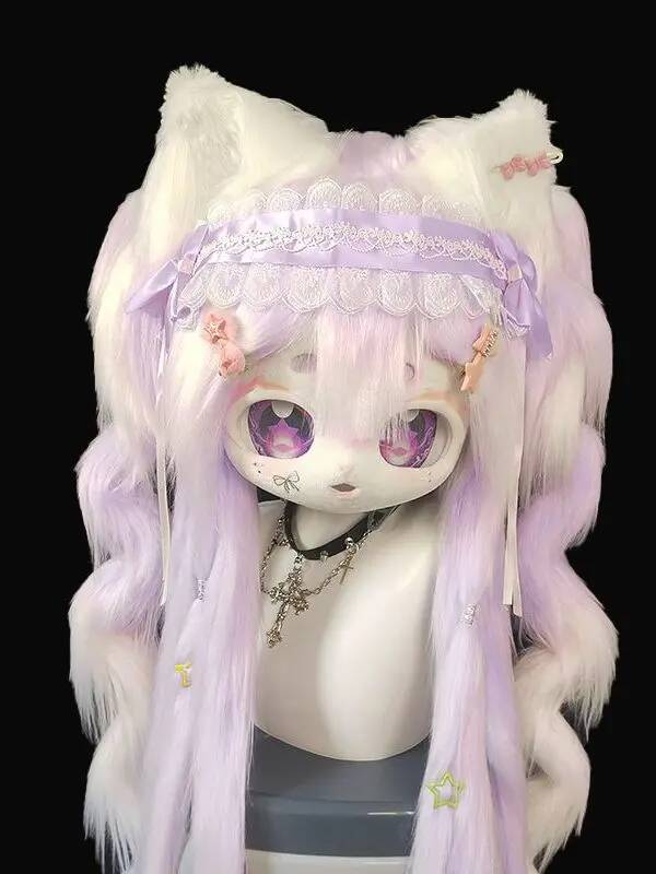 Anime Cosplay Cat - Ręcznie Robiona Głowa Kig Fursuit, Urocza
